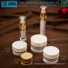 Classical hot-selling luxury double layers round acrylic lotion bottle and cream jar empty plastic cosmetic packaging